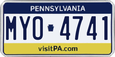 PA license plate MYO4741