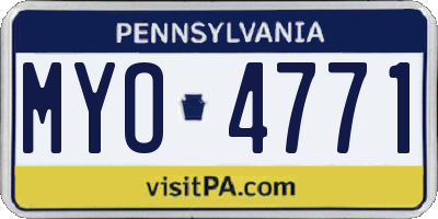 PA license plate MYO4771