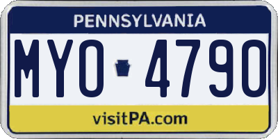 PA license plate MYO4790