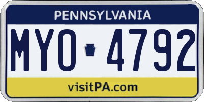 PA license plate MYO4792
