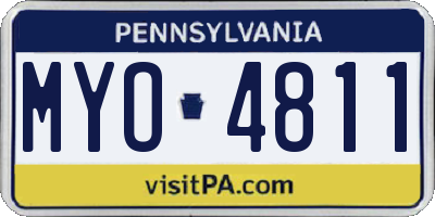 PA license plate MYO4811