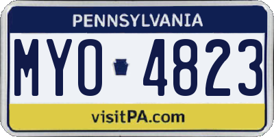 PA license plate MYO4823