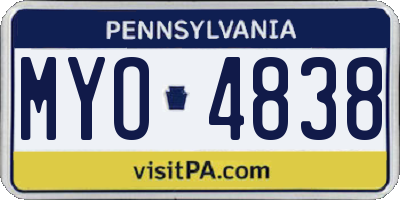 PA license plate MYO4838