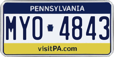 PA license plate MYO4843