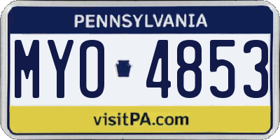 PA license plate MYO4853