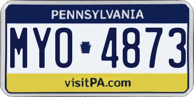 PA license plate MYO4873