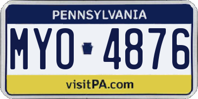 PA license plate MYO4876