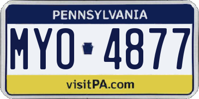 PA license plate MYO4877