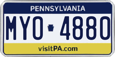 PA license plate MYO4880