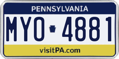 PA license plate MYO4881