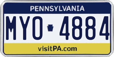 PA license plate MYO4884