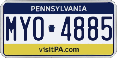 PA license plate MYO4885