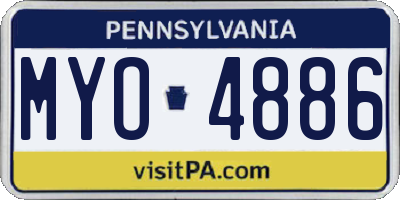 PA license plate MYO4886