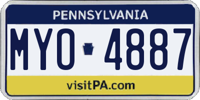 PA license plate MYO4887