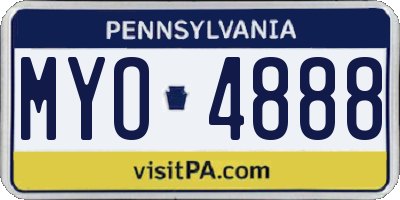 PA license plate MYO4888