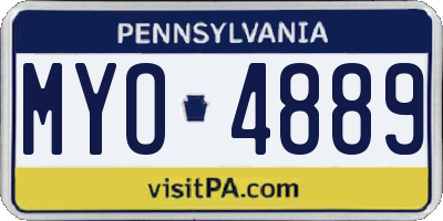 PA license plate MYO4889