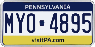 PA license plate MYO4895