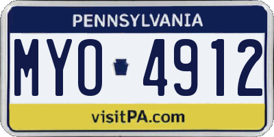 PA license plate MYO4912