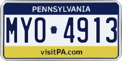 PA license plate MYO4913