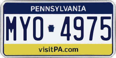 PA license plate MYO4975