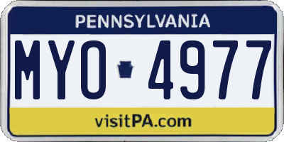 PA license plate MYO4977
