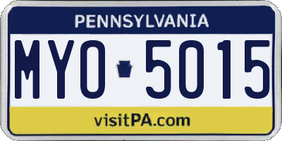 PA license plate MYO5015