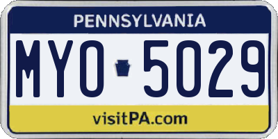 PA license plate MYO5029