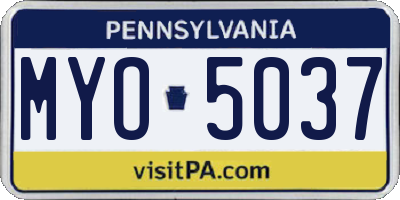PA license plate MYO5037