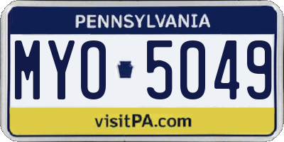 PA license plate MYO5049