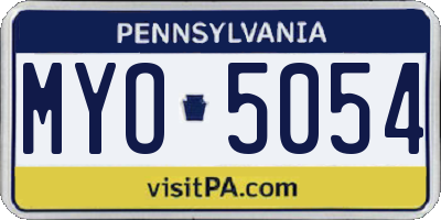 PA license plate MYO5054