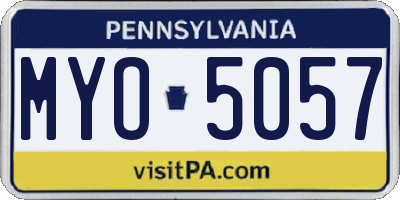 PA license plate MYO5057