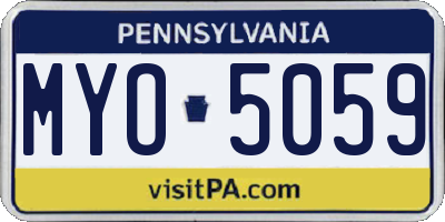 PA license plate MYO5059