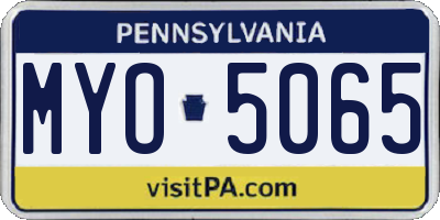 PA license plate MYO5065