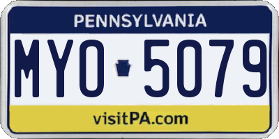 PA license plate MYO5079