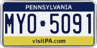 PA license plate MYO5091