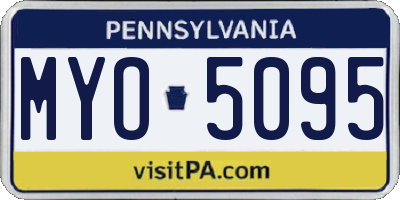 PA license plate MYO5095