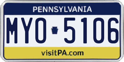 PA license plate MYO5106