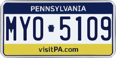 PA license plate MYO5109
