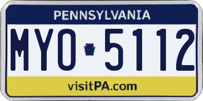 PA license plate MYO5112