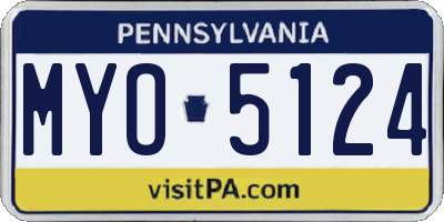 PA license plate MYO5124