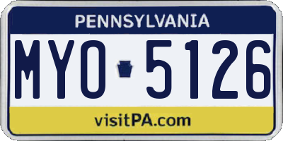 PA license plate MYO5126