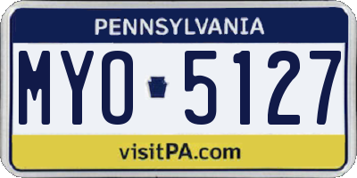 PA license plate MYO5127
