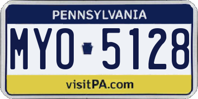 PA license plate MYO5128