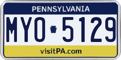 PA license plate MYO5129