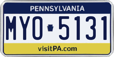 PA license plate MYO5131