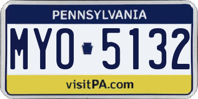 PA license plate MYO5132