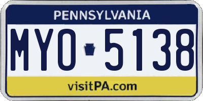 PA license plate MYO5138