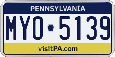 PA license plate MYO5139