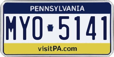 PA license plate MYO5141