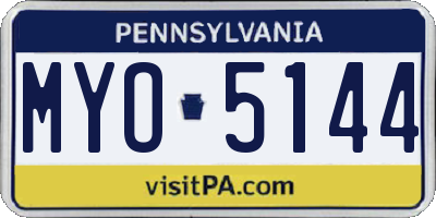 PA license plate MYO5144